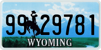 WY license plate 9929781