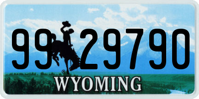 WY license plate 9929790