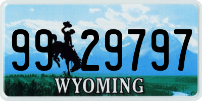 WY license plate 9929797