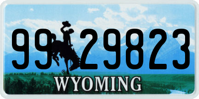 WY license plate 9929823