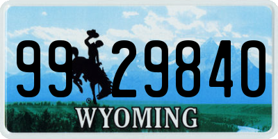 WY license plate 9929840