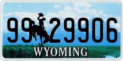 WY license plate 9929906