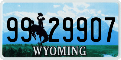 WY license plate 9929907