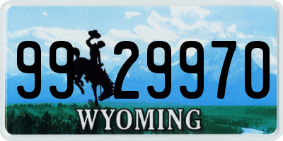 WY license plate 9929970