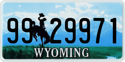 WY license plate 9929971