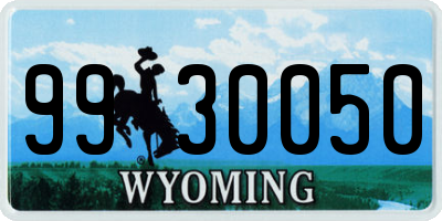 WY license plate 9930050