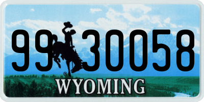 WY license plate 9930058