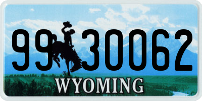 WY license plate 9930062