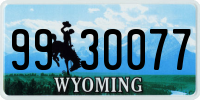 WY license plate 9930077