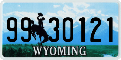 WY license plate 9930121