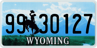 WY license plate 9930127