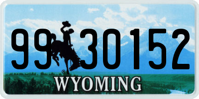 WY license plate 9930152