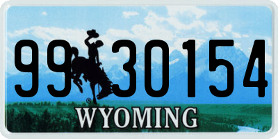 WY license plate 9930154