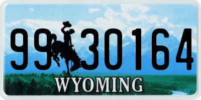 WY license plate 9930164