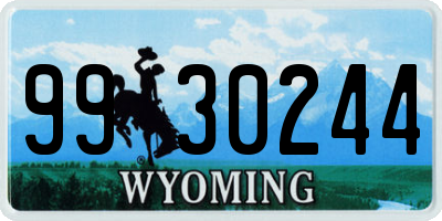 WY license plate 9930244