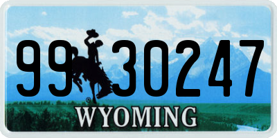 WY license plate 9930247