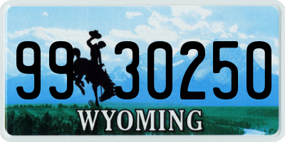 WY license plate 9930250