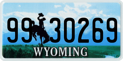 WY license plate 9930269