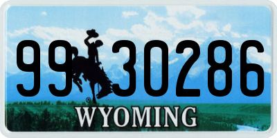WY license plate 9930286
