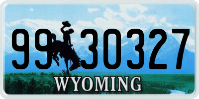 WY license plate 9930327