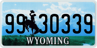 WY license plate 9930339