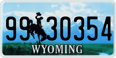 WY license plate 9930354