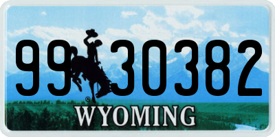 WY license plate 9930382