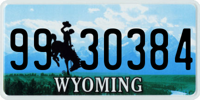 WY license plate 9930384