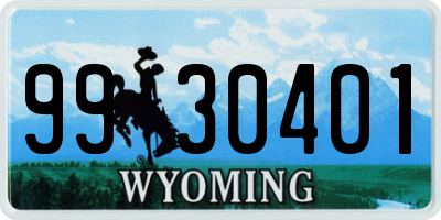 WY license plate 9930401