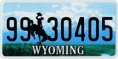 WY license plate 9930405
