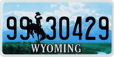 WY license plate 9930429