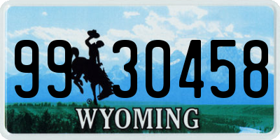 WY license plate 9930458