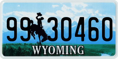 WY license plate 9930460