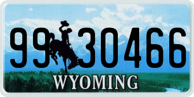 WY license plate 9930466