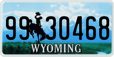 WY license plate 9930468