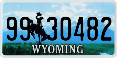 WY license plate 9930482