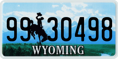 WY license plate 9930498