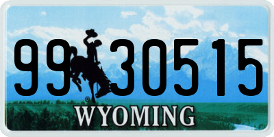 WY license plate 9930515