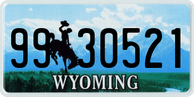 WY license plate 9930521