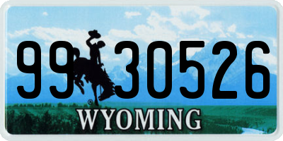 WY license plate 9930526