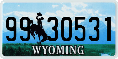 WY license plate 9930531