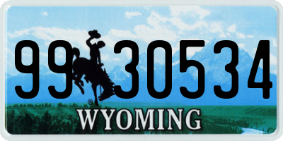 WY license plate 9930534