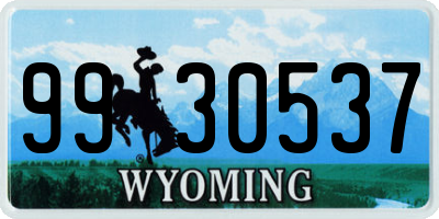WY license plate 9930537