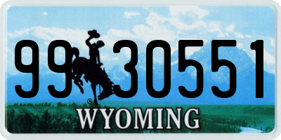 WY license plate 9930551