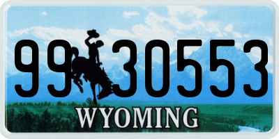 WY license plate 9930553