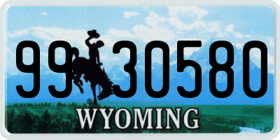 WY license plate 9930580