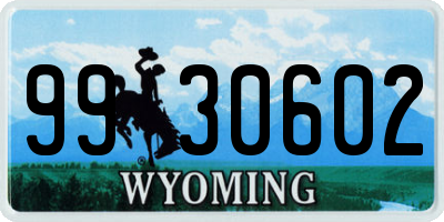 WY license plate 9930602