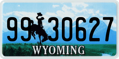 WY license plate 9930627