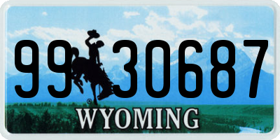 WY license plate 9930687