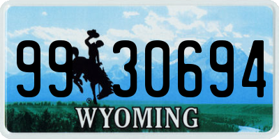 WY license plate 9930694